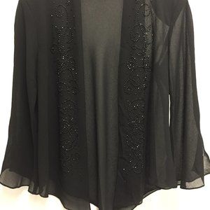R & M Richards Black Beaded Evening Jacket